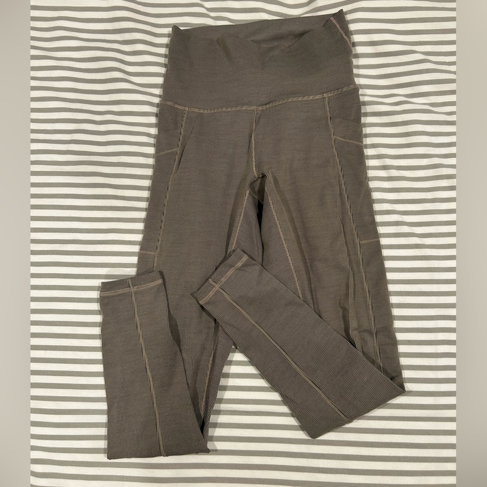 Prana Becksa Taupe Ribbed Leggings